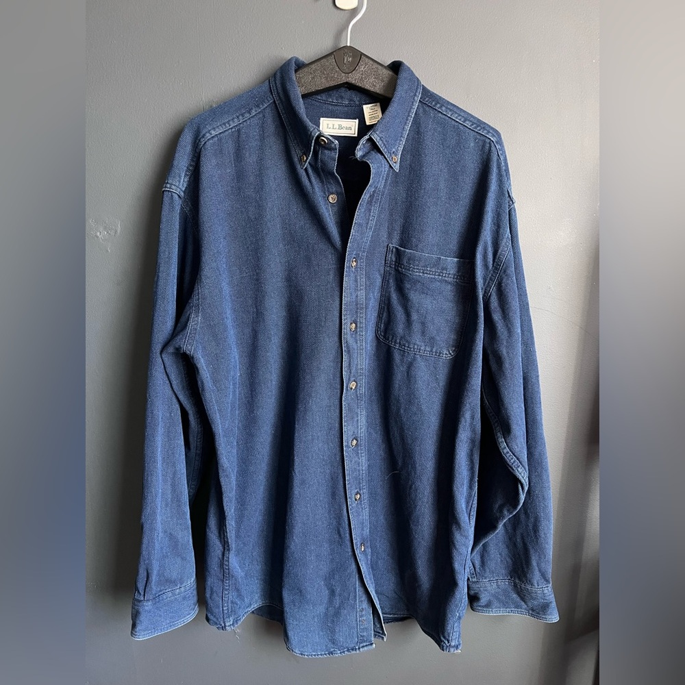 Vintage LL Bean Men’s 100% Cotton Button Down Shirt AY47 Sz XL Tall